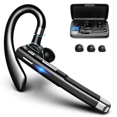 Trucker Wireless Headset Bluetooth 5.1 Earpiece Dual Mic Earbud Noise Cancelling