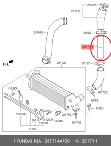 GENUINE BRAND NEW PIPE-INTERCOOLER OUTLET HYUNDAI ILOAD/IMAX 2.5L 2012-2015 - Picture 1 of 2