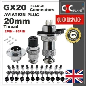 GX20 Aviation Plug 2 3 4 5 6 7 8 9 10 14 15 Pin 20mm Metal Panel Cable Connector - Picture 1 of 9