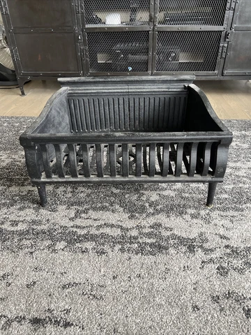 Antique Cast Iron Fireplace Insert Log Holder Cover