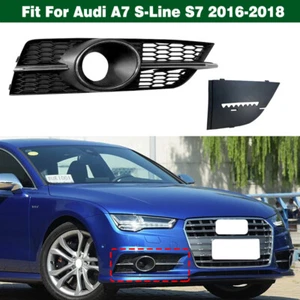 Right Front Bumper Fog Light Grille + Base Cover For Audi A7 S-Line S7 2016-2018 - Bild 1 von 12