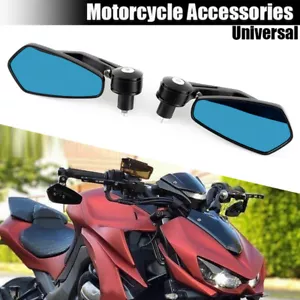 Espejos retrovisores laterales para motocicleta de 7/8" extremo del manillar para Honda Yamaha Kawasaki - Imagen 1 de 14