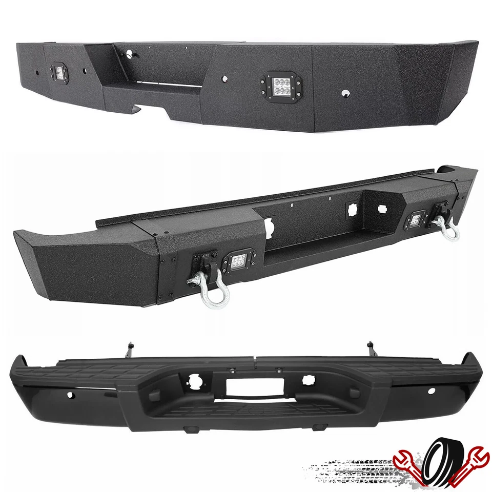 Steel Rear Bumper For Chevy Silverado 1500/GMC Sierra 1500 w/Sensor Holes 07-18 - Image 1 of 1