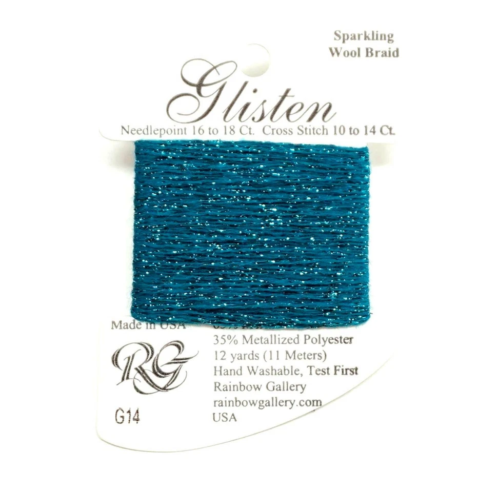 GLISTEN Sparkling Braid #14 "Blue Jewel" Needlepoint Thread Rainbow Gallery - Image 1 of 1