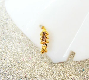 SALE Indian Designer 22k Gold Plated Nose Ring Body Piercing Mother's Day Gift - Picture 1 of 9