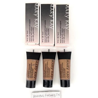 3x Mary Kay Eyesicles ISLAND BRONZE Cream To Powder Eye Shadow Pink Black Box - Image 1 of 4