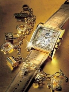 Collar mendigo con 9 colgantes de plata de ley chapada en oro (925) - NUEVO - Imagen 1 de 1