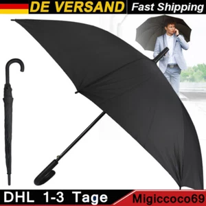 Regenschirm sturmfest bis 140 km/h - 107cm Schwarz 190T Automatikschirm - Bild 1 von 23