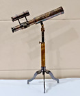 Nautical Antique Telescope Spyglass & Pure Brass Stand |Double Barre Telescope
