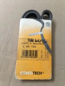 CINGHIA TRASMISSIONE POMPA RADIATORE CONTINENTAL 4 PK 755 - Imagen 1 de 3