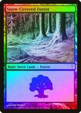 Snow-Covered Forest FOIL Coldsnap HEAVILY PLD Basic Land MAGIC MTG CARD ABUGames