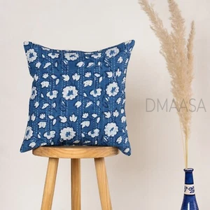 Hand Blockdruck Sofakissenbezug Kissenbezug Baumwolle Kantha Doriya - Bild 1 von 7