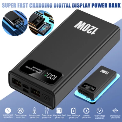 120W 50000mAh Portatil Cargador Power Bank Fast USB Para Bateria De Celulares US - Image 1 of 4