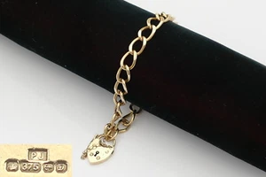 HERVORRAGENDE QUALITÄT HM 9kt GOLD PANZER GLIEDER ARMBAND mit HERZVERSCHLUSS 16,44g - Bild 1 von 12