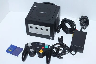 Nintendo GameCube Console DOL-001 Black. Bundle 2 Memory Cards OEM Cables/Contr. - Image 1 of 4