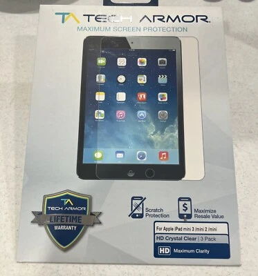 Tech Armor Screen Protector for Apple Ipad Mini 4 Antiglare 2-Pack-Open Box - Image 1 of 2