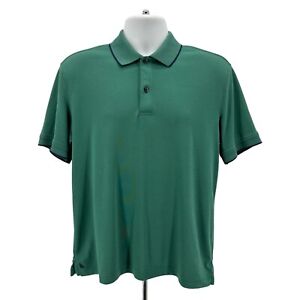 UnTuckit Damaschino With Tipping Green Polo Shirt Mens Medium