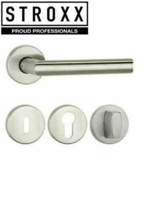 Drückergarnitur Edelstahl matt Türdrücker Türgriff Türklinke Gehrung  PZ BB WC - Bild 1 von 4