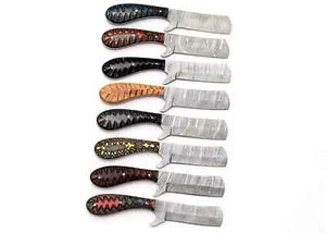 LOT OF 100 6 INCH HANDMADE DAMASCUS STEEL BULL CUTTER SKINNER KNIFE W/SHEATH  HK - Picture 1 of 1