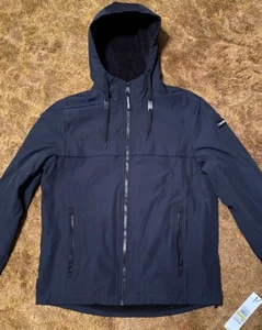 Calvin Klein Men’s Hooded Faux Fur Lined Navy Size Medium Jacket NWT $225 MSRP - Picture 1 of 14