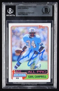 Oilers ~ Earl Campbell ~ Signed 2019 Skips 1981 35 Topps Football Card [Beckett] - Picture 1 of 2
