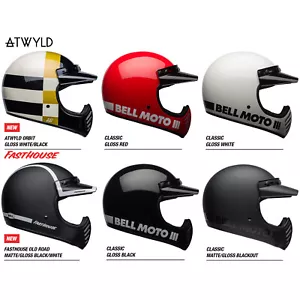 Bell Moto-3 Motorcycle Helmet Classic Vintage Retro Style - CHOOSE SIZE & COLOR - Picture 1 of 53