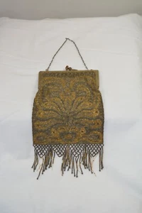 Antique French Steel Micro Beaded Purse Victorian Era AS IS - Picture 1 of 8