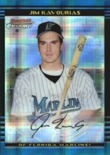 2002 Bowman Chrome X-Fractors Marlins Baseball Card #280 Jim Kavourias /250