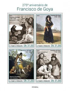 St Thomas - 2021 Künstler Francisco Goya - 4 Briefmarkenbogen - ST210231a - Bild 1 von 1
