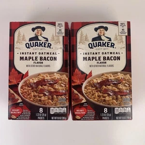 (2) Tocino de arce de avena instantánea Quaker edición limitada 8 - 1,23 oz cada paquete de 16 - Imagen 1 de 7