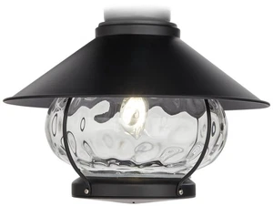 Matte Black Lantern Wet-Rated LED Fan Light Kit - Picture 1 of 2