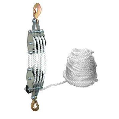 Puleggia di sollevamento 2000kg, fune nylon, acciaio zincato - Immagine 1 di 2