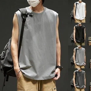 Chaleco sin mangas deportivo diario oficina pulóver regular cuello redondo camiseta fitness - Imagen 1 de 26
