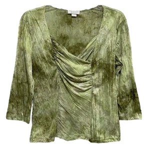 Forest Fairy Christopher & Banks Sequin Embroidered Top Size Medium Metallic - Picture 1 of 7