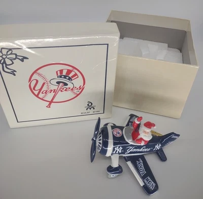 New York Yankees Danbury Mint 2006 Christmas Ornament Santa Airplane In Box New! - Image 1 of 4