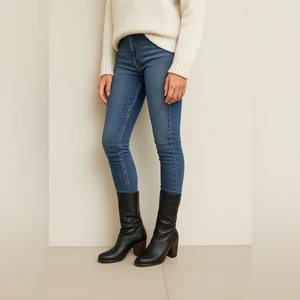 "Botas de tacón Free People de cuero negro a media pantorrilla de 3"" - talla 39 (excelente estado)" - Imagen 1 de 13