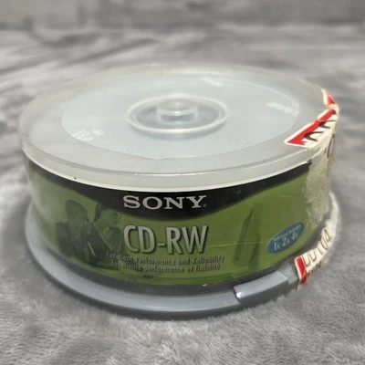 SONY CD-RW 80 MIN 700 MB 25 PACK New 25CDRW700LS - Image 1 of 4