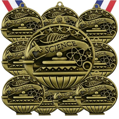 科学金牌奖杯带颈带 APMG-774 - 10 件装 — 第 1/4 张图片