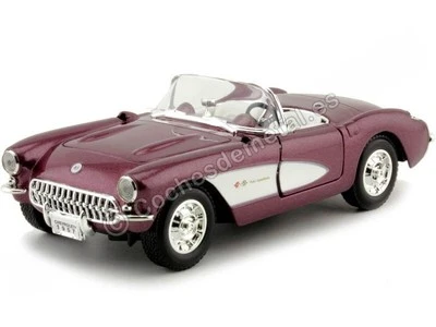 CHEVROLET Corvette - 1957 - burgundy - Yatming 1:24 - Immagine 1 di 4