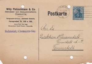 CHEMNITZ, Postkarte 1921, Willy Pietschmann & Co. Gasmesser-Gasapparate-Fabrik - Bild 1 von 2