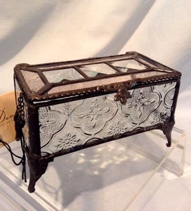 J. Devlin Glass Box Vintage & Champagne  4 1/4" x 2 5/8" x 2 1/2" $54.99 - Picture 1 of 12