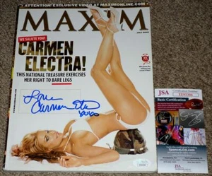 CARMEN ELECTRA Signed Autographed MAXIM Magazine Cover July 2005 JSA EE95306 - Bild 1 von 3