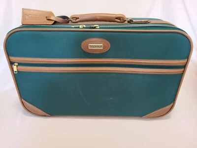 Bolso de Viaje de Colección Jaguar VERDE Nailon/MARRÓN Cuero Equipaje Maleta de Mano Foto 1 de 4