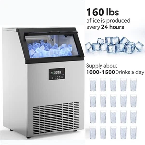 NSF Undercounter Ice Maker 160LB/24H 45LB Bin Full-Dice Cube for Commercial/Home - Picture 1 of 10