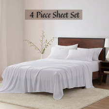 4 Piece Bed Sheets Set by Nymbus Hotel Luxury Deep Pocket Softest Premium Sheets