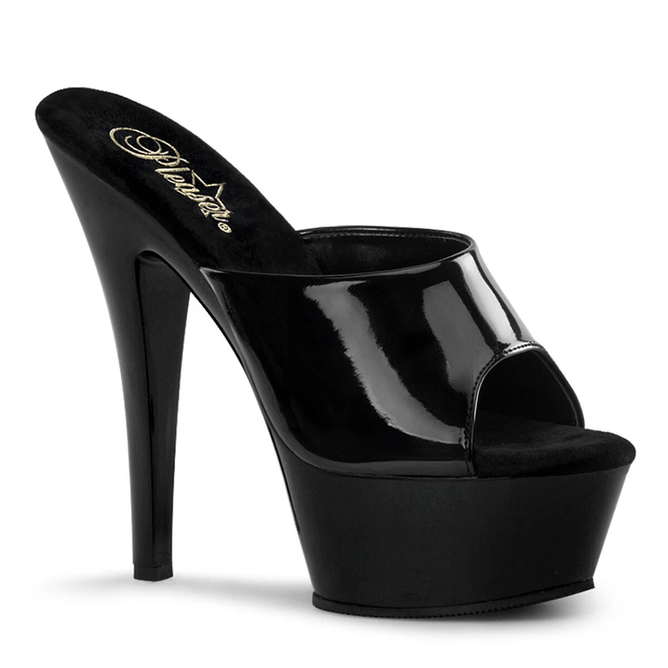 Sexy zapatos de tacón alto travesti con plataforma negra de 6" talla 12 13 14 Foto 1 de 1