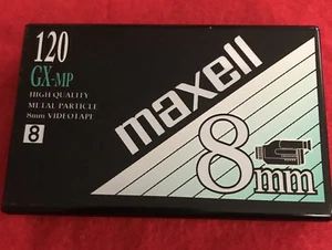 Cinta de casete de video para videocámara Maxell 8 mm GX-MP de alta calidad 120 nueva sellada - Imagen 1 de 2