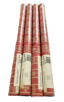 (4) SCHUMACHER Vintage Wallpaper Covering Double Roll NEW 60.75 sq. ft #522102 - Image 1 of 4
