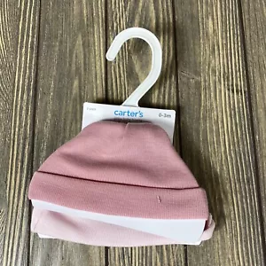 Carters Little Baby Basics 2 Pack Girls Pink Hats Size 0-3 Month - Picture 1 of 3