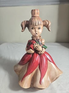 Vintage Ceramic Atlantic Mold Girl Hand Painted Candle Holder - Picture 1 of 6